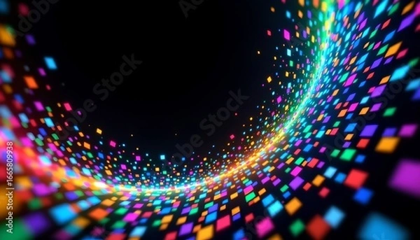 Fototapeta Vibrant Abstract Radial Pattern Colorful Dots