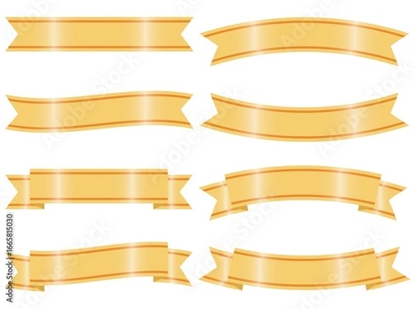 Fototapeta いろいろリボンセット黄橙