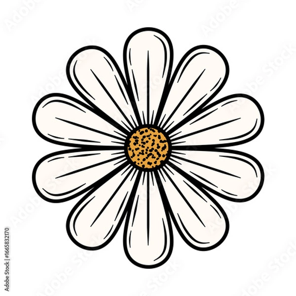 Obraz Hand-Drawn Retro Nature Icon Flowers