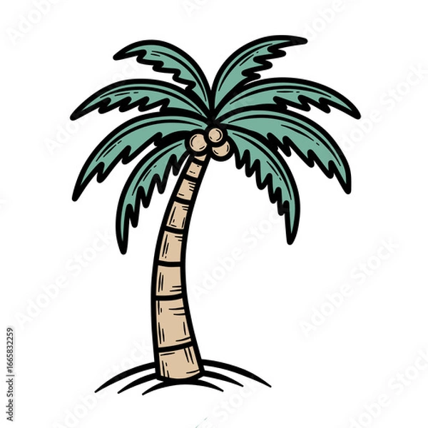 Obraz Hand-Drawn Retro Nature Icon Mountains