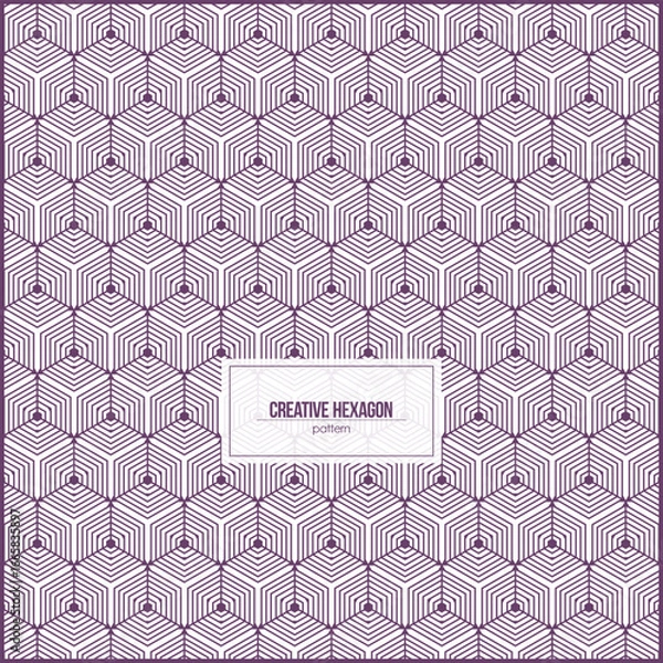 Fototapeta creative hexagon pattern with multiple purple lines