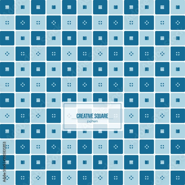 Fototapeta creative square pattern with dominant blue color suite for wallpaper