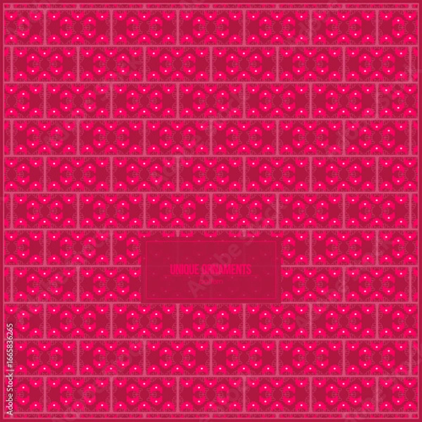 Fototapeta unique ornament pattern with beautiful pink gradient color style