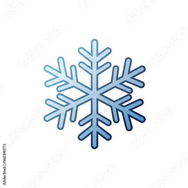 Fototapeta Isolated Snowflake Illustration with Blue Gradient Color on Transparent Background