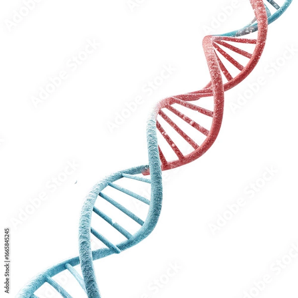 Fototapeta dna strand on white background