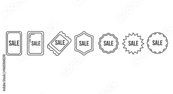Obraz Sale Tags and Labels A Collection of Line Art Designs
