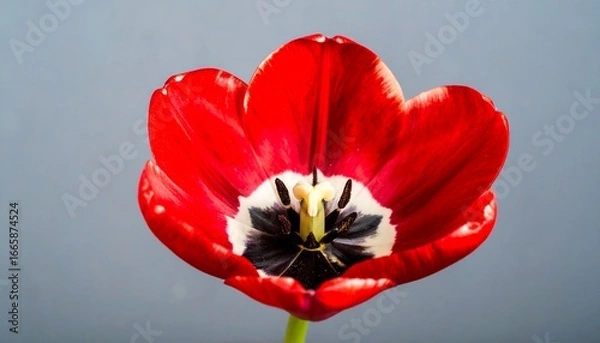 Obraz Vibrant Red Tulip Closeup.