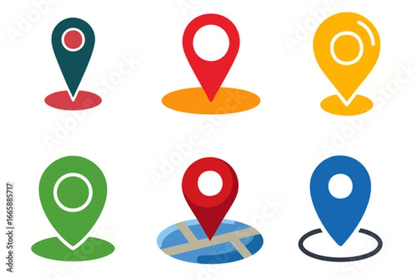 Obraz location pin vector sign multiple