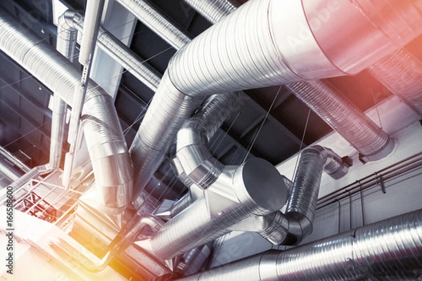 Fototapeta System of industrial ventilating pipes