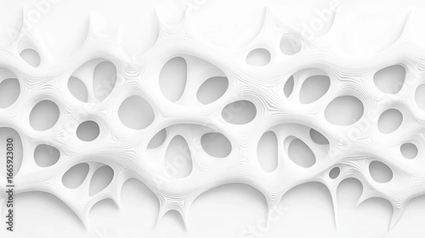 Fototapeta A white abstract design with a complex, organic pattern.
