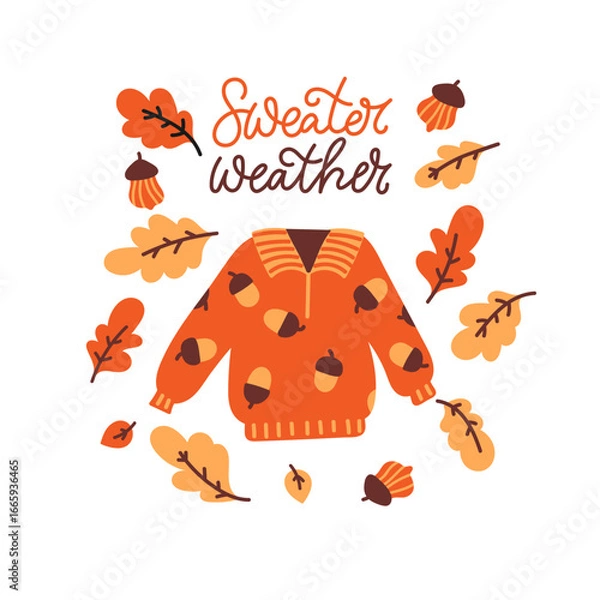 Obraz Autumn card with warm sweater