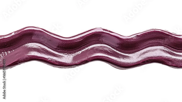 Fototapeta Shimmering Purple Lip Gloss Swatch With Smooth Waves And Glossy Texture On Transparent Background