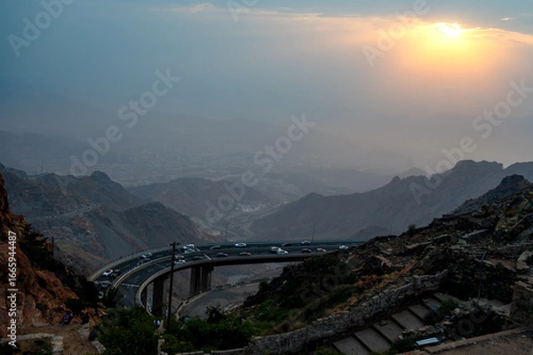 Obraz Landscape view of Taif Mountains
