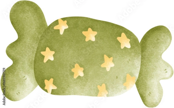 Obraz green candy with yellow dot