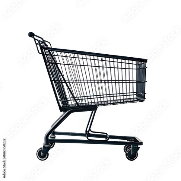 Obraz empty shopping cart isolated on white