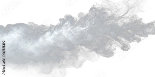 Fototapeta white gray smoke cloud transparent background