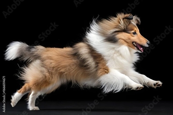 Obraz Sheltie Puppy in Mid-Air Leap