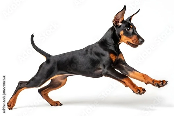 Obraz Miniature Pinscher Puppy in Mid-Leap