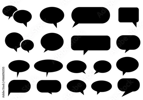 Fototapeta set of black and white speech bubbles,comic speech bubbles.communication concept, Speak bubble, simple flat design. text box and message icon vector illustration