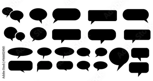 Fototapeta set of black and white speech bubbles,comic speech bubbles.communication concept, Speak bubble, simple flat design. text box and message icon vector illustration