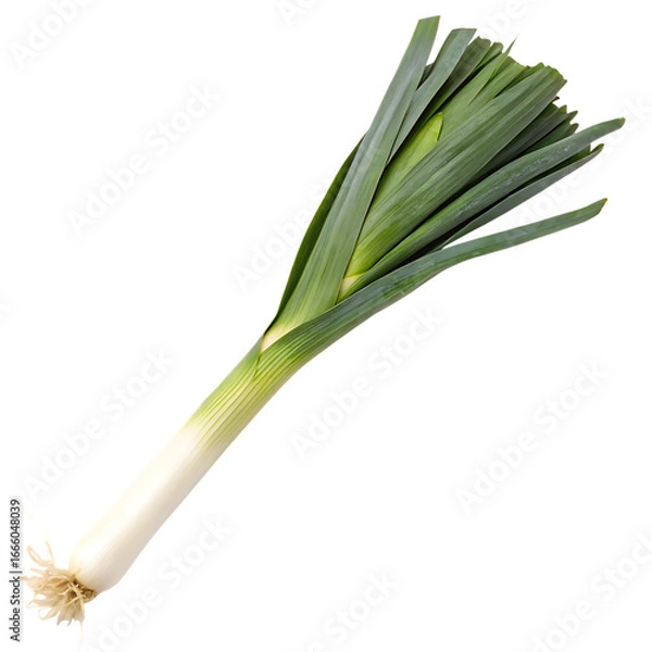 Fototapeta Green and white leek allium isolated on a transparent background png