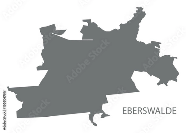 Fototapeta Eberswalde city map with boroughs grey illustration silhouette shape