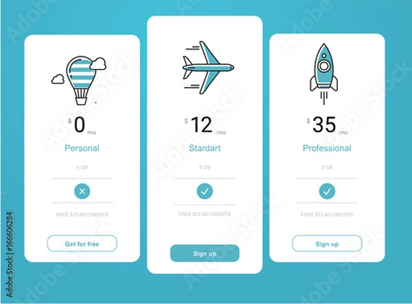 Fototapeta vector price table template design