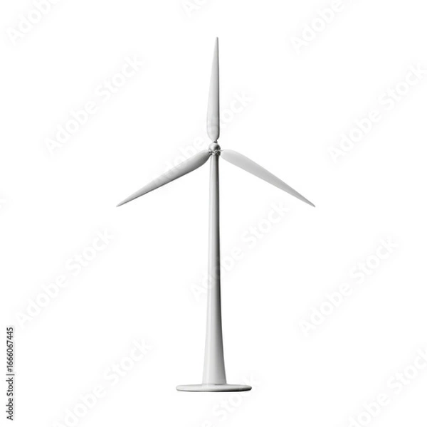 Fototapeta Isolated Wind Turbine Icon with White Blades and Tower for Renewable Energy Solutions and Environmental Sustainability Concepts