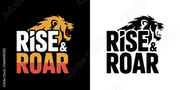 Obraz RISE & ROAR – Bold Inspirational Lion T-Shirt Design