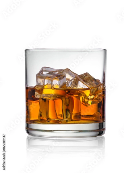 Fototapeta whiskey with ice