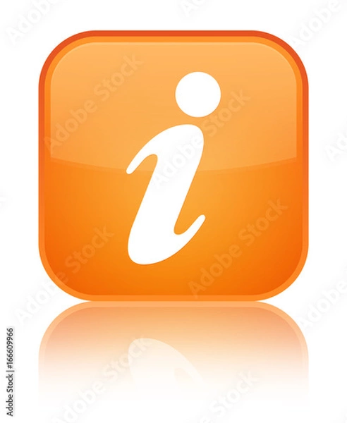 Fototapeta Info icon special orange square button