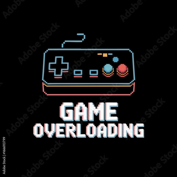Obraz Game Overloading – Retro Arcade T-Shirt Design
