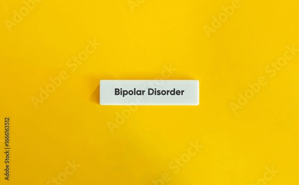 Obraz Bipolar Disorder Text on Letter Tile with Minimal Yellow Background