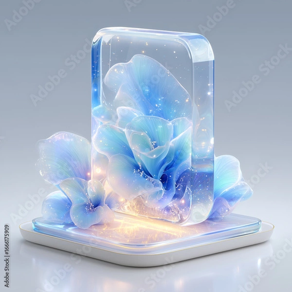 Obraz ice cube on blue