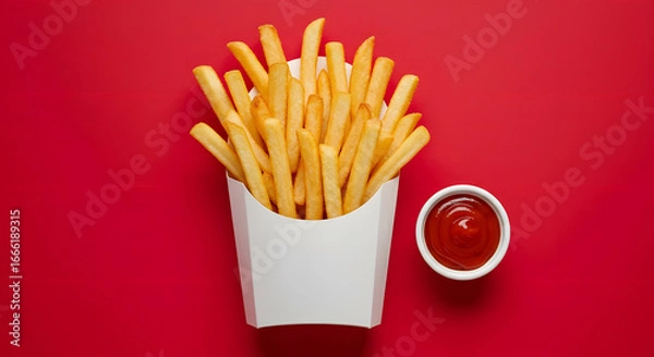 Obraz Crispy French Fries in box mockup