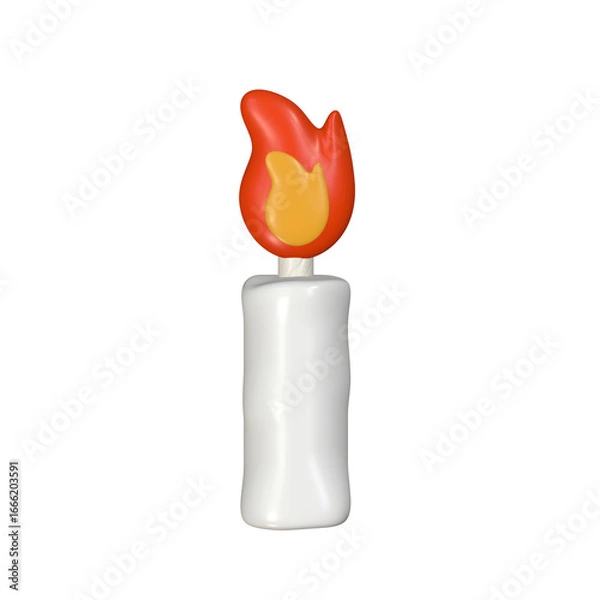 Obraz red candle on white background