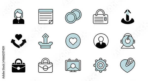 Obraz set of icons for work