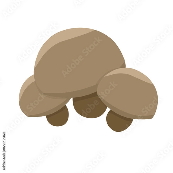 Fototapeta Three mushrooms vector illustration, perfect for autumn theme design