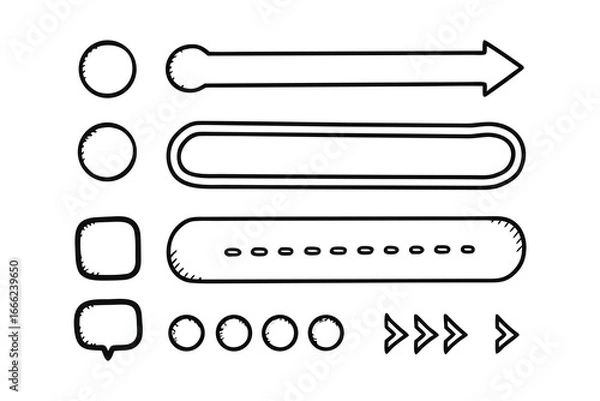 Obraz Minimalist Communication UI Line Art Icon Set – Chat Bubbles, Messages & Notifications