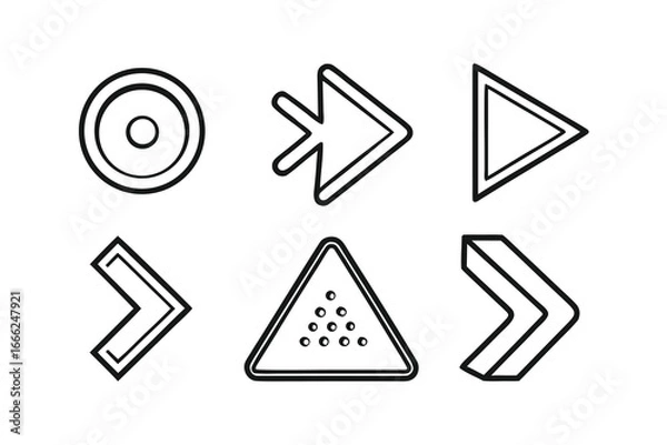 Obraz Navigation Menu Icons – Minimalist Line Art Icon Set
