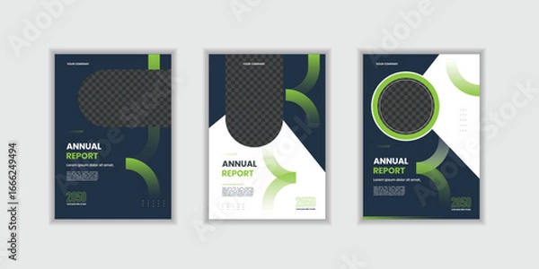 Fototapeta Modern ribbon theme book cover template in gradient color. A4 size book cover template for annual report, magazine, booklet, proposal, portfolio, brochure, poster