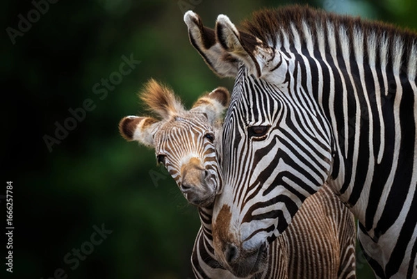Obraz Grant zebra with foal
