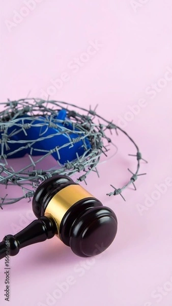 Obraz Justice obstructed by barbed wire