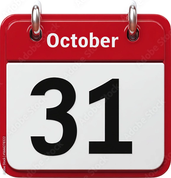 Fototapeta Spooky red calendar icon showing October 31st Halloween date