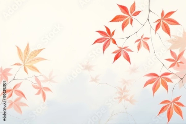 Fototapeta Autumn leaves backgrounds outdoors plant.