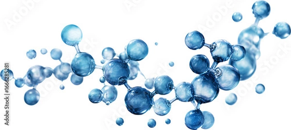 Obraz Abstract blue molecule structure for science medical technology innovation