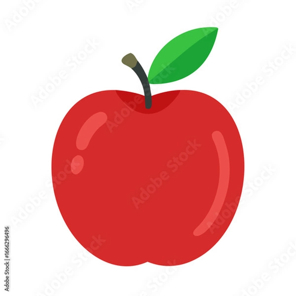 Fototapeta Apple Icon Flat Graphic Design