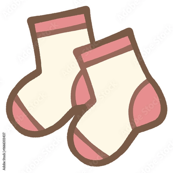 Obraz かわいいシンプルな靴下のアイコンイラスト素材