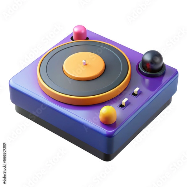 Fototapeta 3d dj turntable mockup for music lovers and audio enthusiasts presenting vinyl records transparent background