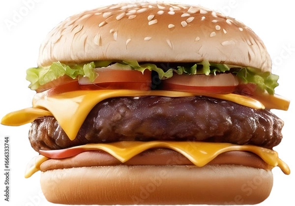 Fototapeta big hamburger isolated